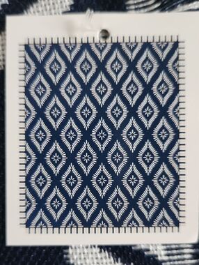Bamboo Throw Blanket Navy Blue With Geometric Starburst Pattern 50x60